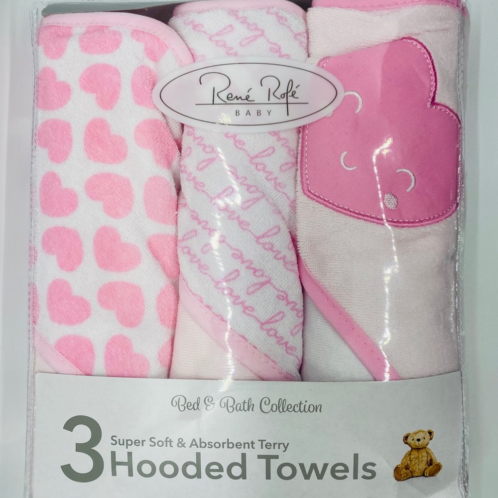 New 3 pack hooded baby towels